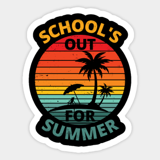 Vintage Retro Schools Out for Summer Last Day of School Sticker